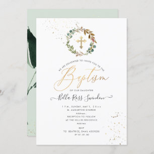 PixDezines Watercolor Greenery Wreath Invitation