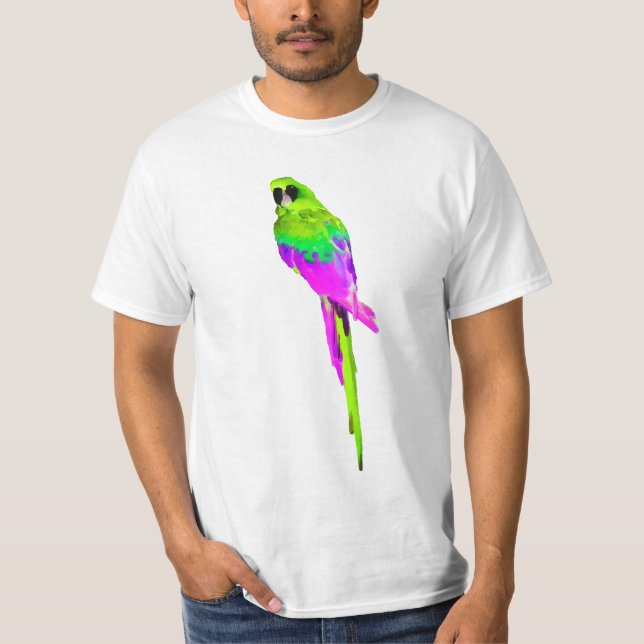 PixDezines watercolor macaw/hot pink T-Shirt (Front)