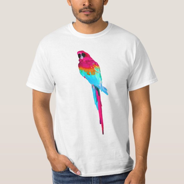 PixDezines watercolor macaw/pink T-Shirt (Front)