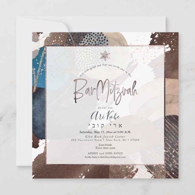 PixDezines Watercolor Modern Abstract Shapes Envel Invitation (Front)