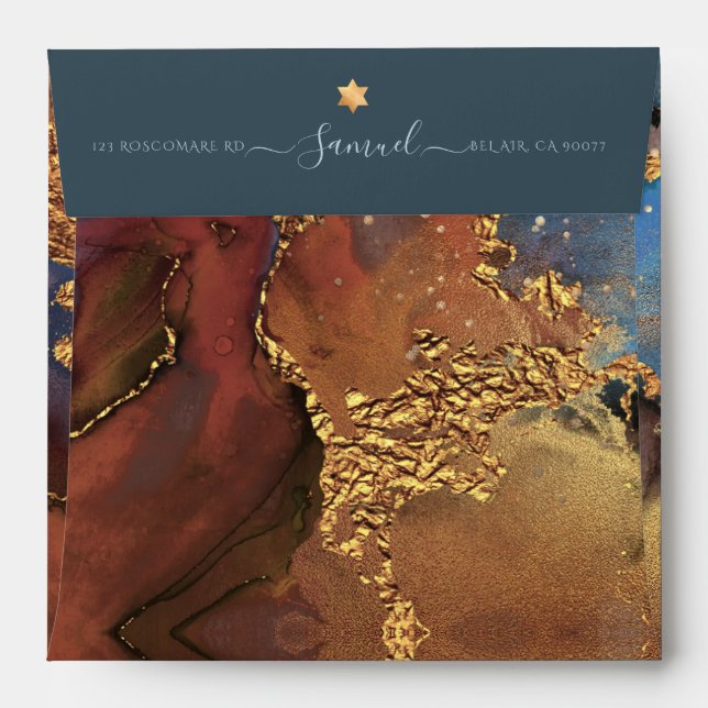 PixDezines Watercolor Modern Galaxy Abstract Envelope (Back (Top Flap))