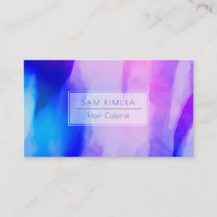 PixDezines Watercolor Modern Waves, Blue+Purple Business Card