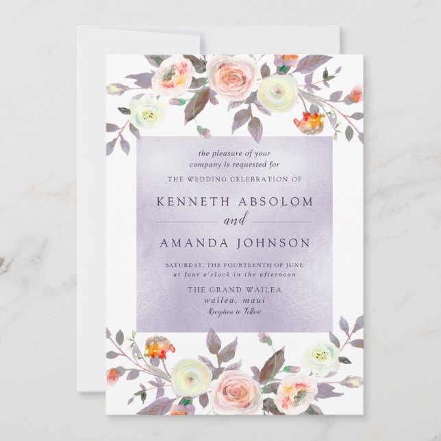 PixDezines Watercolor Patel Roses Peach Cream Invitation (Front)