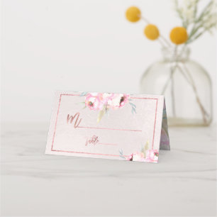 PixDezines Watercolor Peonies Baptism Place Card