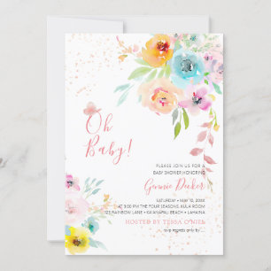PixDezines Watercolor Peonies DIY eventBaby Shower Invitation