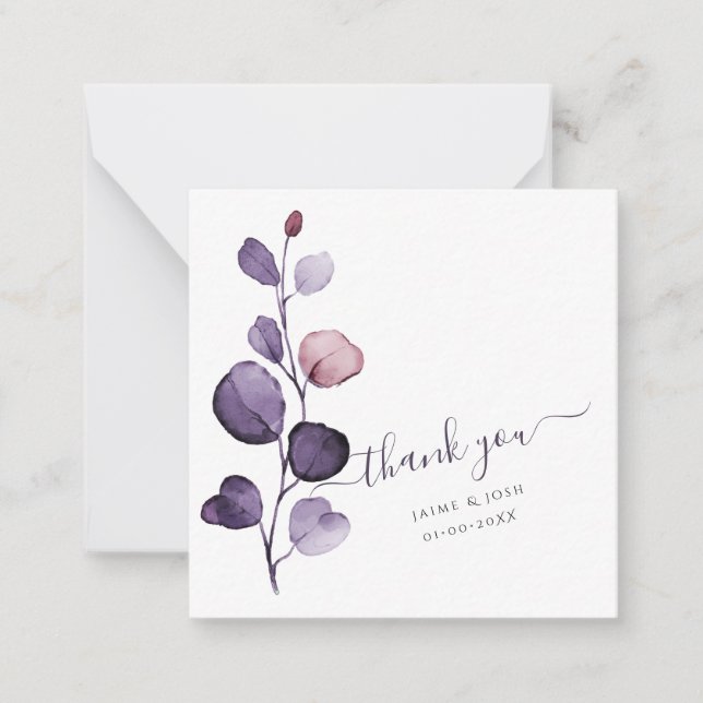 PixDezines Watercolor Purple Fall Eucalyptus Card (Front)