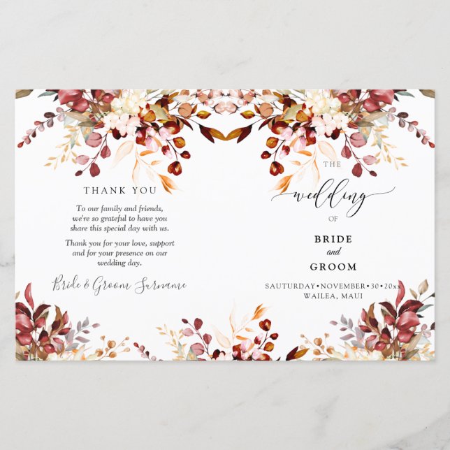 PixDezines Watercolor Rust Orange Fall Eucalyptus (Front)