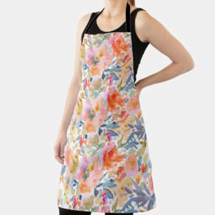 PixDezines Watercolor Summer Floral Apron