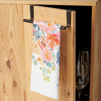PixDezines Watercolor Summer Floral  Tea Towel