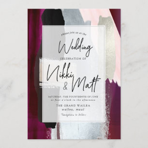 PixDezines Watercolor Swatches Dahlia Red Blush Invitation
