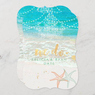 PixDezines We Do Chandelier/Beach/Destination Invitation
