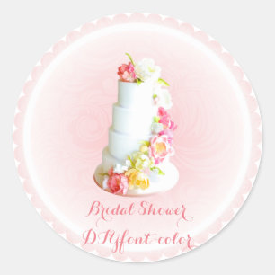 PixDezines wedding cake/bridal shower/DIY Classic Round Sticker