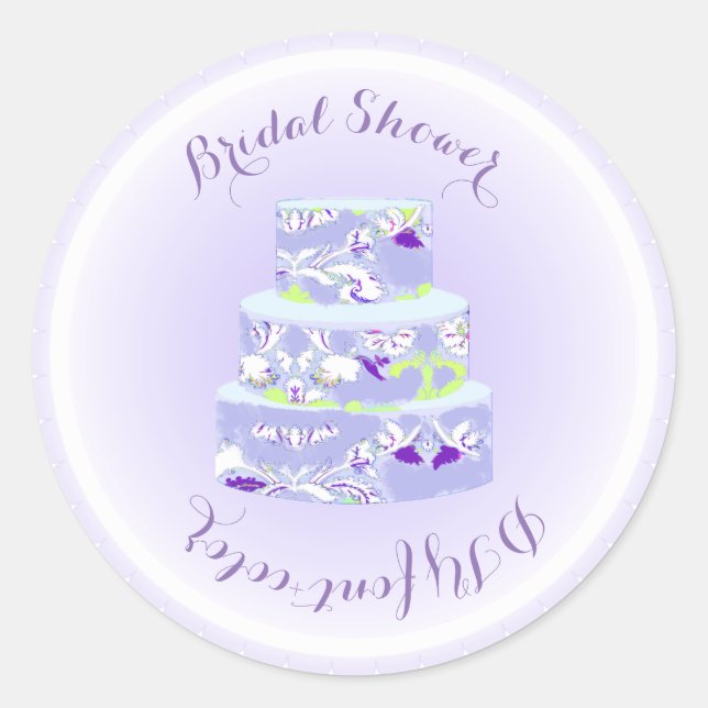 PixDezines wedding cake/bridal shower/DIY Classic Round Sticker (Front)