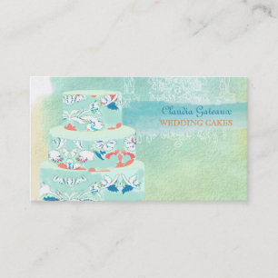 PixDezines wedding cakes/watercolor affects Business Card