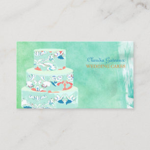 PixDezines wedding cakes/watercolor affects Business Card