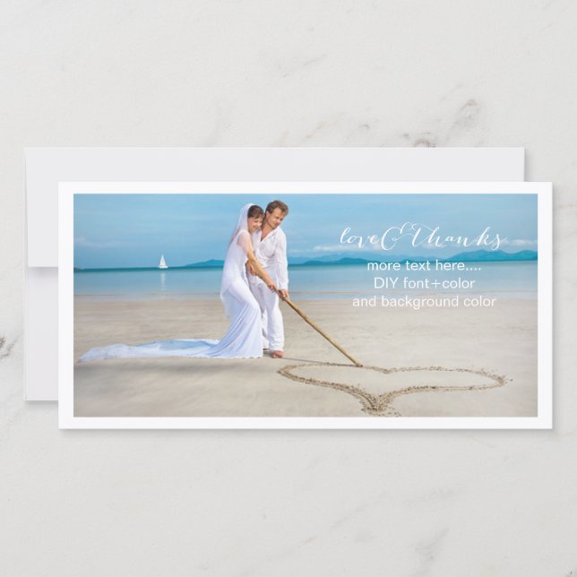 PixDezines wedding photo thank you/DIY background You Card (Front)
