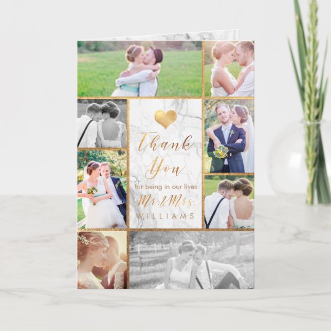 PixDezines Wedding Photos Thank You/Marble You Card (Front)