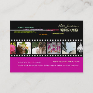 PixDezines wedding planners/diy colours+fonts Business Card