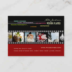 PixDezines wedding planners/diy colours+fonts Business Card