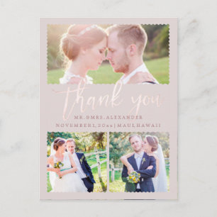 PixDezines Wedding Thank You/Blush Pink Script Postcard