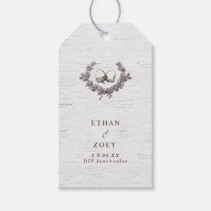 PixDezines White Birch + Acorns Wreath Gift Tags