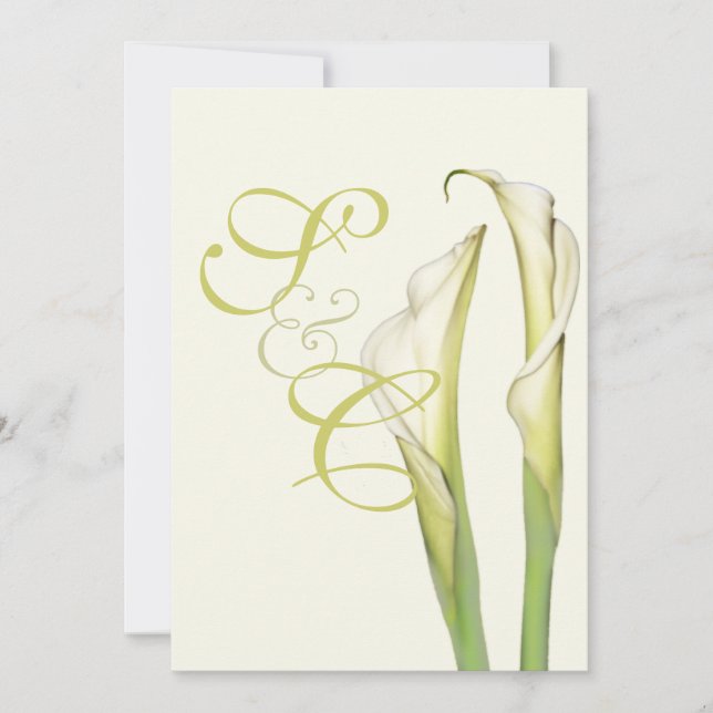 PixDezines white calla lilies/diy background Invitation (Front)