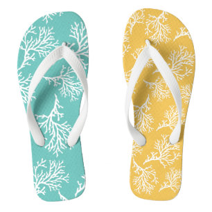 PixDezines white corals/DIY colours Thongs