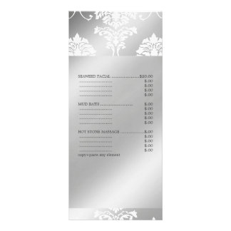 PixDezines White Damask, Spa Services Menu