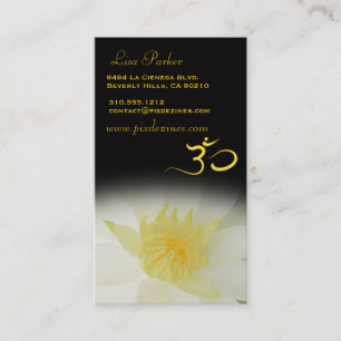 PixDezines white Lotus, Om yoga, healers Business Card