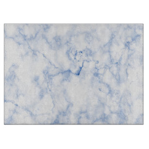 PIXDEZINES WHITE MARBLE+CERULEAN BLUE VEINS CUTTING BOARD