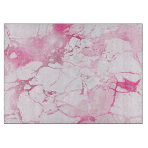 PIXDEZINES WHITE MARBLE+PINK VEINS CUTTING BOARD