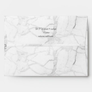 PixDezines White Marble return address back flap Envelope