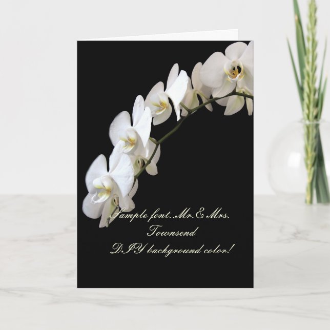 PixDezines White Orchid/DIY background colour Card (Front)