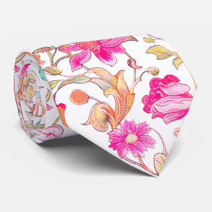 PixDezines William Morris Pink Blue Tie