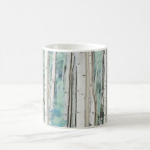 PixDezines Winter Silver Birch Forest Teal Green
