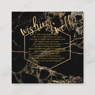 PixDezines Wishing Well/Black Marble Gold Veins Enclosure Card