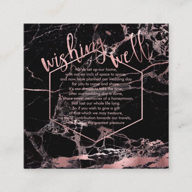 PixDezines Wishing Well/Marble/Black+Rose Gold Enclosure Card (Front)