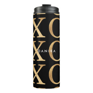 PixDezines xoxo/Faux Gold/DIY background Thermal Tumbler
