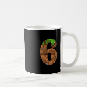 Pixel 6yr Birthday Number Six 6 Year Old 6th Video Coffee Mug