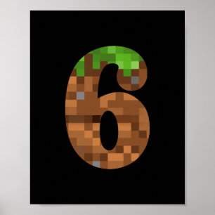 Pixel 6yr Birthday Number Six 6 Year Old 6th Video Poster