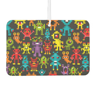 Pixel 8bit monsters car air freshener