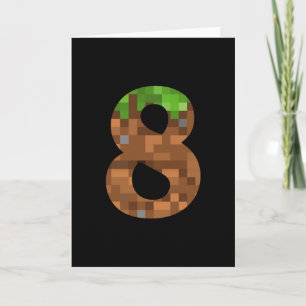 Pixel 8yr Birthday Number Eight 8 Year Old 8th Vid Card