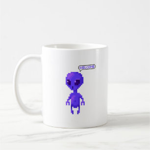 Pixel Alien Welcome Gamer Coffee Mug