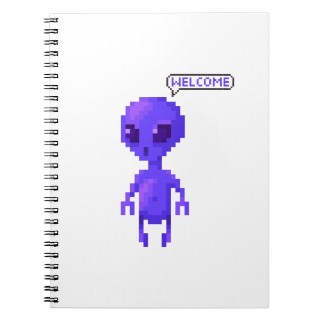 Pixel Alien Welcome Gamer Notebook (Front)