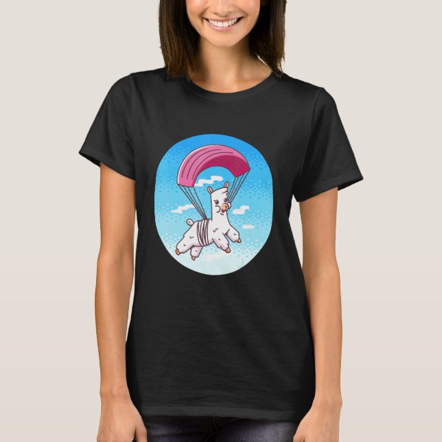 Pixel Alpaca Skydiving T-Shirt (Front)