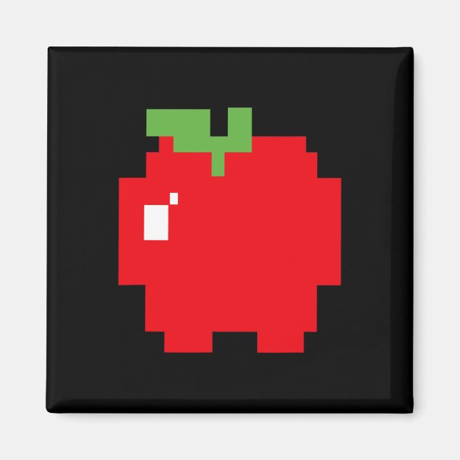 Pixel Apple 80s Retro Arcade Video Game Halloween  Magnet (Front)