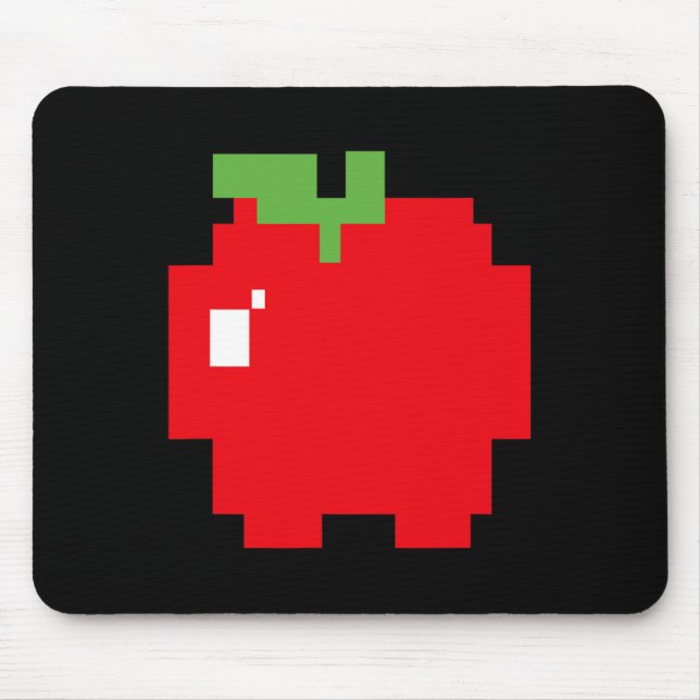 Pixel Apple 80s Retro Arcade Video Game Halloween  Mouse Pad (Front)