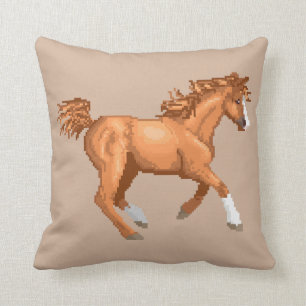 Pixel Arabian Horse Pillow