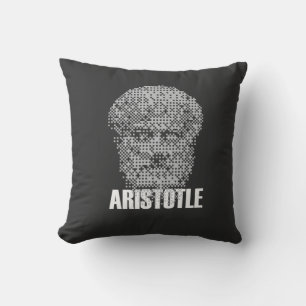 Pixel Aristotle Head Mosaic Cushion