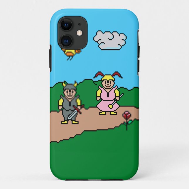 Pixel Art, 8 Bit, Boy & Girl Friends Case-Mate iPhone Case (Back)